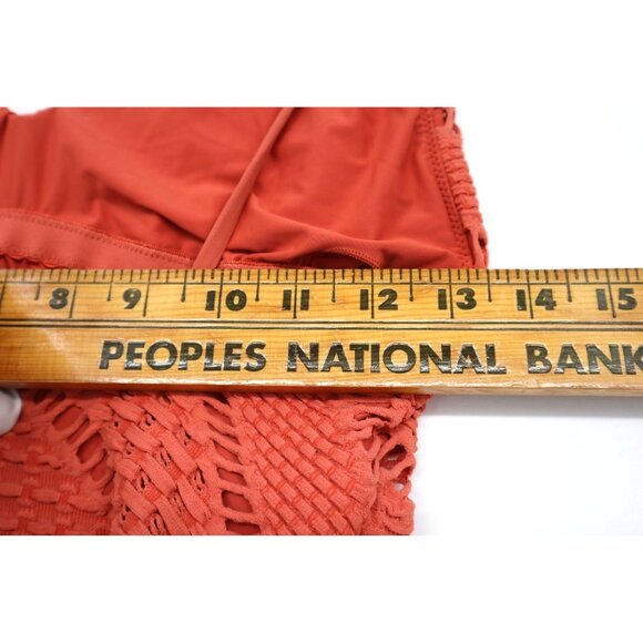 Seafolly Australia Womens Swimsuit One Piece Size 12 Red Textured Crochet Beachy - Picture 4 of 13